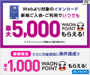 イオンカード（WAON一体型）《発行＋ショッピング利用》のポイント対象リンク