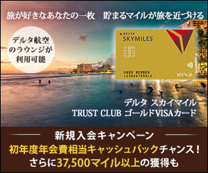 デルタ スカイマイル Trust Club ゴールドvisaカードのメリット