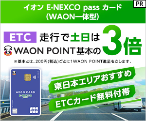 イオン E-NEXCO pass カード（WAON一体型）【発行後のショッピング利用】