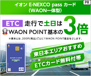 イオン E-NEXCO pass カード（WAON一体型）《発行＋ショッピング利用》のポイント対象リンク