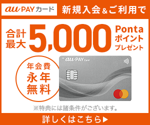 【ハピタス独占還元！】au PAY カード